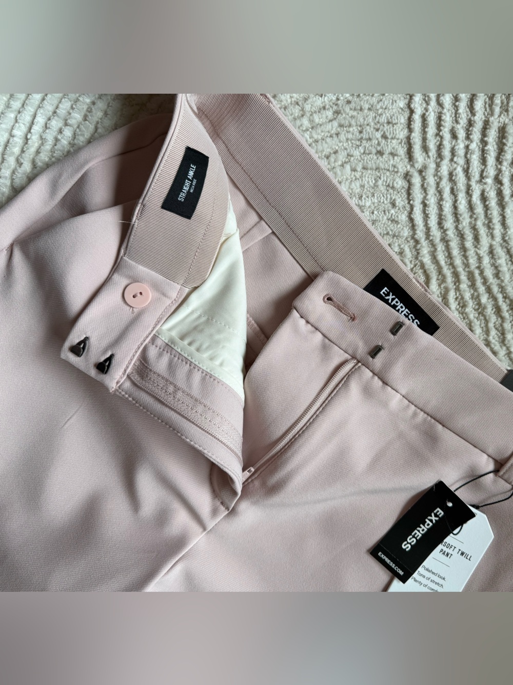 Express Straight Ankle High Rise Dress Pants in Light Pink - Size: Small NWT - Picture 6 of 14